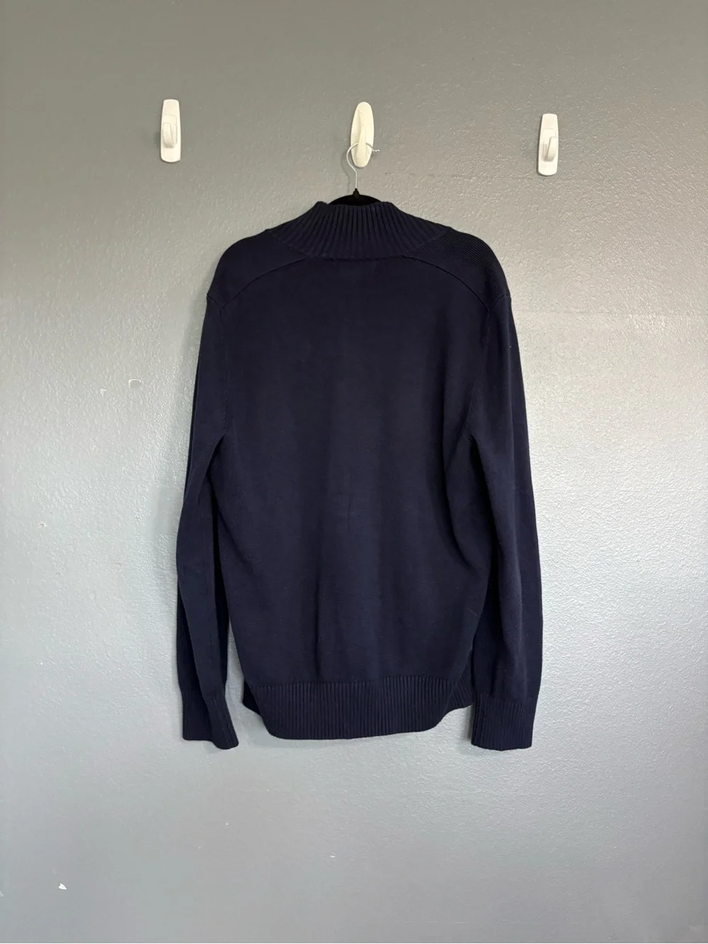 Banana Republic Men's Navy Mixed-Media Sweater Jacket Full Zip Size XL